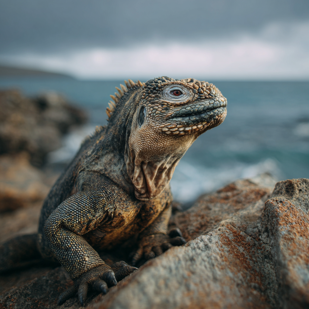 Marine iguana on the Galapagos coast